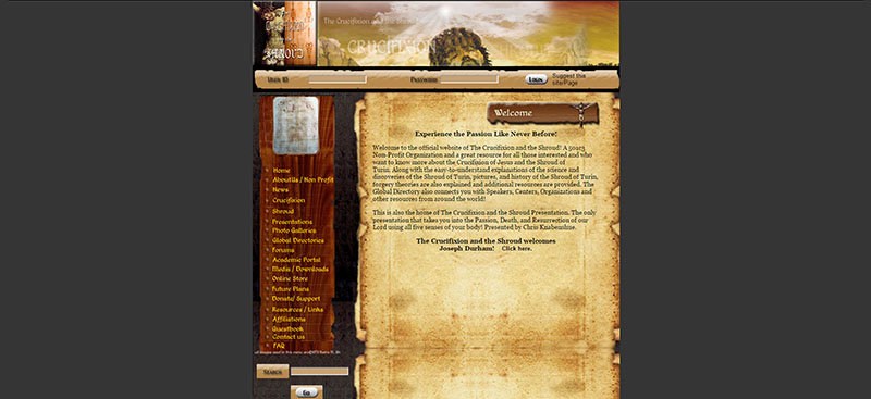 The Crucifixion and the Shroud - Old Site
